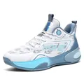 Hoge basketbalschoenen in contrastkleuren met een dikke slijtvaste platformzool - 36 / Wit Lichtblauw