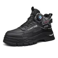 High-top men's black outdoor Martin boots featuring a modern rotary swivel buckle closure - 39 / Trendy Outdoor Martin Boots (YG-S7507-1) / Black (YG-S7507-1)