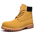 Botas de trabajo amarillas clásicas para exteriores con suela antideslizante de goma - 38 / Estilo Forro Individual Trigo (QZ-10061)
