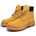 Botas de trabajo para exteriores amarillas clásicas con suela de goma antideslizante - 38 / Estilo Forrado de Pelo Trigo (QZ-10061)