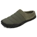 Olive green winter warm slippers for men and women with fleece lining and anti-slip rubber sole - 38 / Army Green
