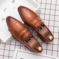 Premium καφέ ανδρικά loafers από δέρμα κροκόδειλου σε κλασικό βρετανικό ρετρό στυλ - 38 / Καφέ