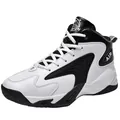 Hoge basketbalschoenen in wit en zwart contrast leer met dikke stevige zolen - 36 / Wit