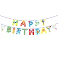 Kleurrijke Happy Birthday papieren slinger voor versiering van kinderfeestjes en partijen - Cartoon Verjaardag Banner / Veelkleurig Stijl B