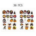 Dettaglio di 36 adesivi a tema Halloween mostrati su due fogli completi per confezione - Set da 36 Pezzi / Halloween Stickers