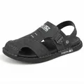 Schwarze Herren-Sandalen mit geschlossener Zehenpartie und Lochmuster für den Sommer - 38 / Schwarz
