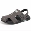 Modische Herren-Sandalen mit geschlossener Zehenpartie in Dunkelgrau, atmungsaktiv. - 38 / Grau
