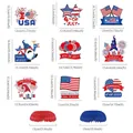 Dimensions of Independence Day honeycomb centerpieces including gnomes and stars - Independence Day Honeycomb Set A / 9-Piece Set