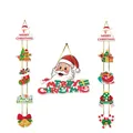 Festliche Weihnachts-Türbanner mit Weihnachtsmann und Urlaubsmotiven in Rot und Grün - Weihnachts-Türbanner & geformter Weihnachtsmann-Türhänger