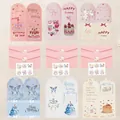 Set di biglietti d'auguri di compleanno in stile cartone animato con buste rosa e adesivi - Biglietto di compleanno verticale Stile D / 6 Biglietti + 6 Buste