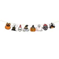 Decoratieve Halloween papieren slinger met cartoon spoken schedels en pompoenen decor - Banner Stijl A