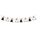 Griezelige Halloween papieren slinger met spoken en grafstenen voor feestdecoratie - Banner Stijl C