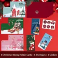 Lot de 6 cartes de vœux créatives de Noël avec enveloppes et autocollants assortis - Carte de Noël pliable Style B / 6 Cartes + 6 Enveloppes + 6 Autocollants
