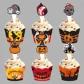 Lot de caissettes et décorations de cupcakes Halloween avec motifs de dessins animés - Décoration de Gâteau Halloween Style A