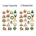 Set di 36 adesivi natalizi con Babbo Natale e renne su 2 fogli di carta adesiva. - Set da 36 Pezzi / Adesivi natalizi