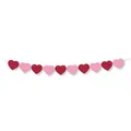 Romantic Valentine's Day garland featuring alternating pink and red paper hearts - Love Heart Banner