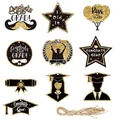 Set completo di etichette regalo per festa di laurea con glitter neri e oro fini - Nero/Oro