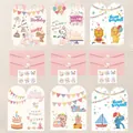 Set creativo de tarjetas de cumpleaños infantiles con sobres rosas y pegatinas - 6 Sobres + 6 Tarjetas (Estilo F)