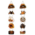 Halloween-Papier-Hängebanner-Set mit Kürbis-, Fledermaus- und Geist-Motiven für Party-Deko - Halloween Tür-Couplets