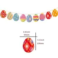Colorful Easter egg party banner bunting decoration with varied patterns 3.9x5.1 inch - Easter Egg Style A / Shaped Easter Egg Banner