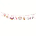 Easter party bunny garland featuring cute white rabbits and colorful patterned eggs for decor - Rabbit Style B / Shaped Rabbit Banner