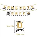 Striscione Congrats Grad in oro glitterato per decorazioni festa di laurea anno 2024 - Bianco / 14 Pezzi