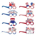 Set mit 8 patriotischen Papierbrillen zum Unabhängigkeitstag mit US-Flaggen-Designs - Unabhängigkeitstag Brille / 8 Stile Set