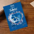 Detailed macro view of blue Father's Day card with 'I LOVE YOU Dad' text and silhouette. - Father's Day Card Style E (11.4x8cm) / 10 Sheets Set