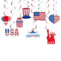 Patriotische USA Independence Day Party-Hängewirbel in lebendigen Farben Rot Weiß Blau - Unabhängigkeitstag Herz Hängen Wirbel
