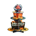 3-tier cardboard Halloween cupcake stand with ghost and pumpkin party designs - Halloween Cake Stand