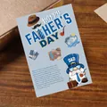 Light blue Father's Day greeting card featuring a gnome and stylish tie graphics for dad. - Father's Day Card Style H (11.4x8cm) / 10 Sheets Set