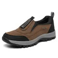Braune Outdoor-Slipper für Herren mit dicker, rutschfester Gummisohle zum Wandern - 38 / Schwarz Braun Lässiger Stil (HT-2938)