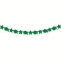 Green glitter graduation party banner with star and cap shapes for decorations - Glitter Graduation Banner (Green Cap + Green Star) / Green