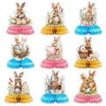 9er-Set Osterhase und Ei Waben-Tischdeko für die Osterparty Dekoration - Ostern Hase Stil A / 9er-Set
