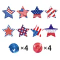 Decoraciones del 4 de julio estrellas colgantes patrióticas y remolinos para fiesta USA - Espirales Colgantes Estrella