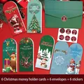 Set festivo de 6 tarjetas de felicitación de Navidad con sobres y pegatinas - 6 Sobres + 6 Tarjetas (Estilo de Navidad B)
