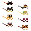 Collection détaillée de huit lunettes d'Halloween en papier pour fêtes. - Lunettes en Papier Halloween