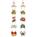 Juego de pancartas colgantes de Navidad con diseños de Papá Noel y renos festivos - Copla de puerta de Navidad