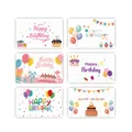 Lot de six cartes de vœux d'anniversaire colorées avec de jolies illustrations - Carte d'Anniversaire Ballon 02 / 6 Cartes + 6 Enveloppes + 6 Autocollants