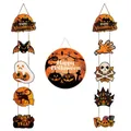 Set of Halloween hanging decorations including ghosts, pumpkins, and bats - Round Sign and Door Couplets