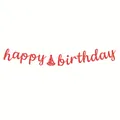 Glitterende roze Happy Birthday letterslinger met hoedje voor feestversiering - Happy Birthday Banner / Rood