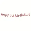Elegante roségouden glitter happy birthday banner verjaardag feest decoratie set - Happy Birthday Banner / Roze