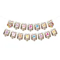 Cute cat themed Happy Birthday banner for festive pet party decorations and events - Cat Birthday Banner Style B