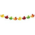 Festive colorful autumn maple leaf banner garland for Thanksgiving party wall decor - Thanksgiving Maple Leaf Banner (Thanksgiving Maple Leaf Banner)