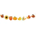 Colorful Thanksgiving party garland banner with pumpkin turkey maple leaf ornaments - Thanksgiving Multi-Accessory Banner (Thanksgiving Multi-Accessory Banner)