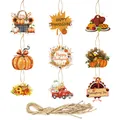 Thanksgiving banner set met pompoen- en kalkoenuitsparingen en jute touw decoratie - Thanksgiving Hangende Decoratie (Thanksgiving Hangende Decoratie) / Set van 9 Stuks