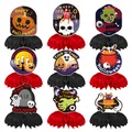 Set of 9 versatile Halloween honeycomb table centerpieces for spooky party decorations - Halloween Honeycomb Centerpieces Style A