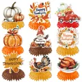 Set van 9 Thanksgiving honingraat tafeldecoraties met herfstmotieven voor het feest - Thanksgiving Honingraat Blad A Stijl (Thanksgiving Honingraat Blad A Stijl) / 9-delige Set