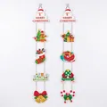 Vertical Christmas hanging decorations with Santa Claus and festive holiday motifs, set of 2. - Christmas Porch Banner