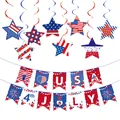 Amerikanische Unabhängigkeitstag Deko mit USA Banner und Sternenwirbeln - Unabhängigkeitstag Stil A (Banner + Sternen-Spiralen-Kombination)